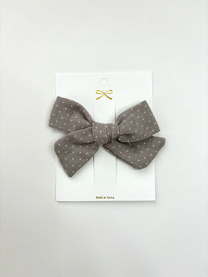 Gray Bow with White Detailing