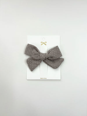 Gray Bow with White Detailing