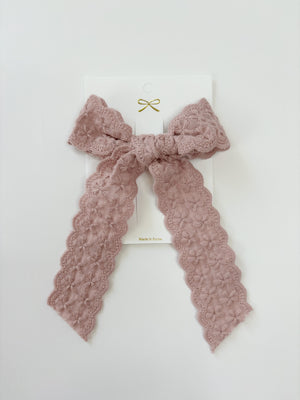 Mauve Bow Hair Clip