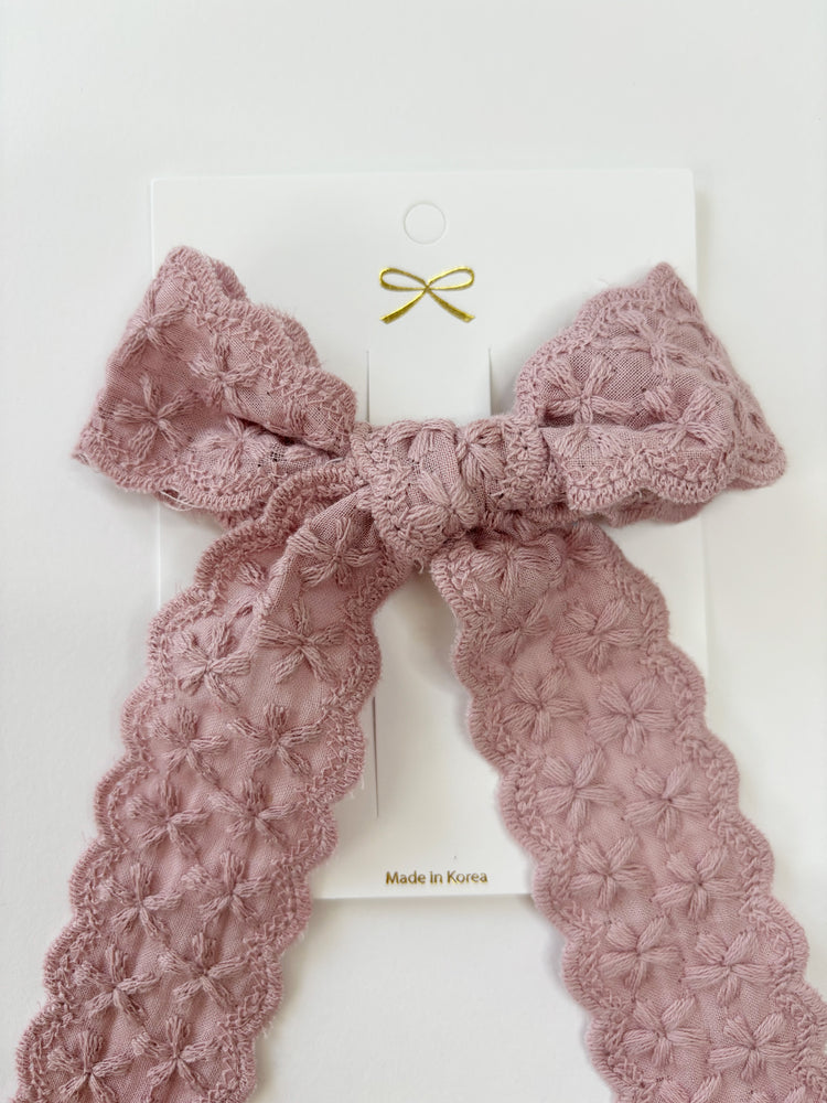 Mauve Bow Hair Clip