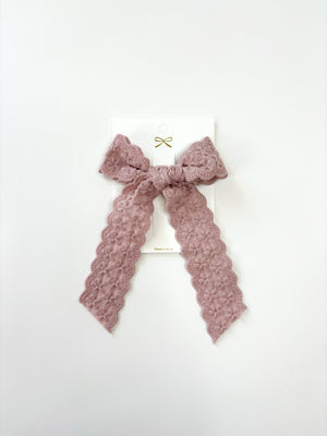 Mauve Bow Hair Clip